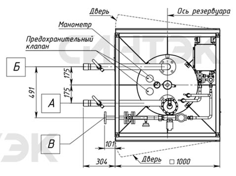 Габаритный чертеж электрической испарительной установки СИНТЭК-Э-40