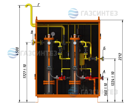 Габаритная модель электрической испарительной установки СИНТЭК производительностью 800 кг/ч